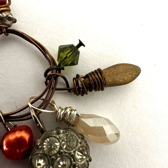 copper tone circle charm necklace - Picture 7 of 9